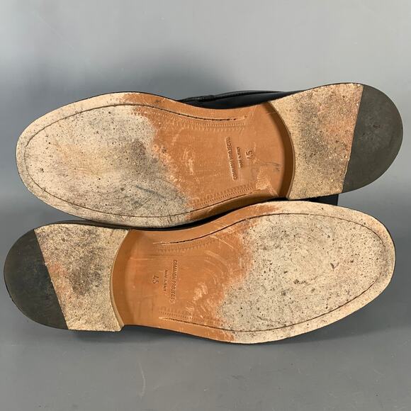 COMMON PROJECTS Size 12 Black Leather Slip On Penny Loafers - Picture 6 of 10